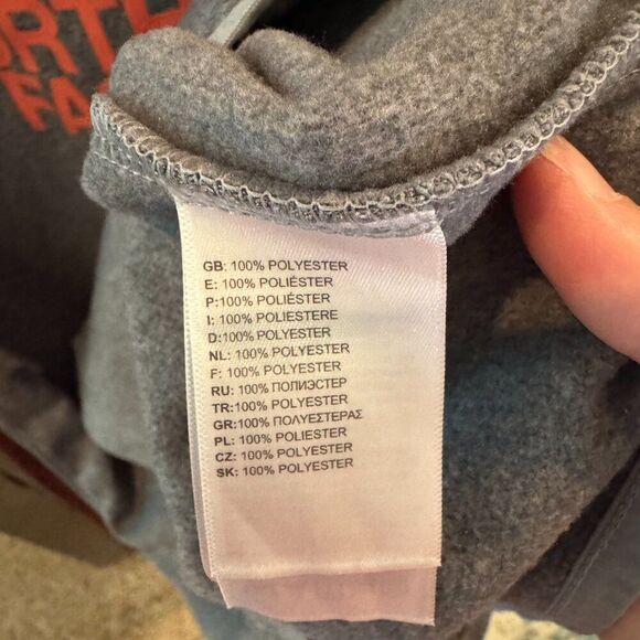 The North Face Hoodie Women Size M Pullover Hiking Grey Red Shirt Jacket - Picture 6 of 8